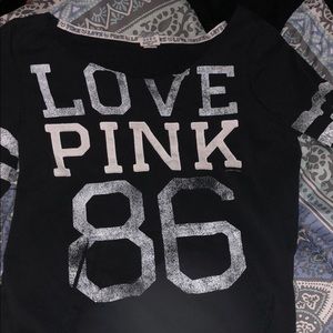 off shoulder Pink sweatshirt